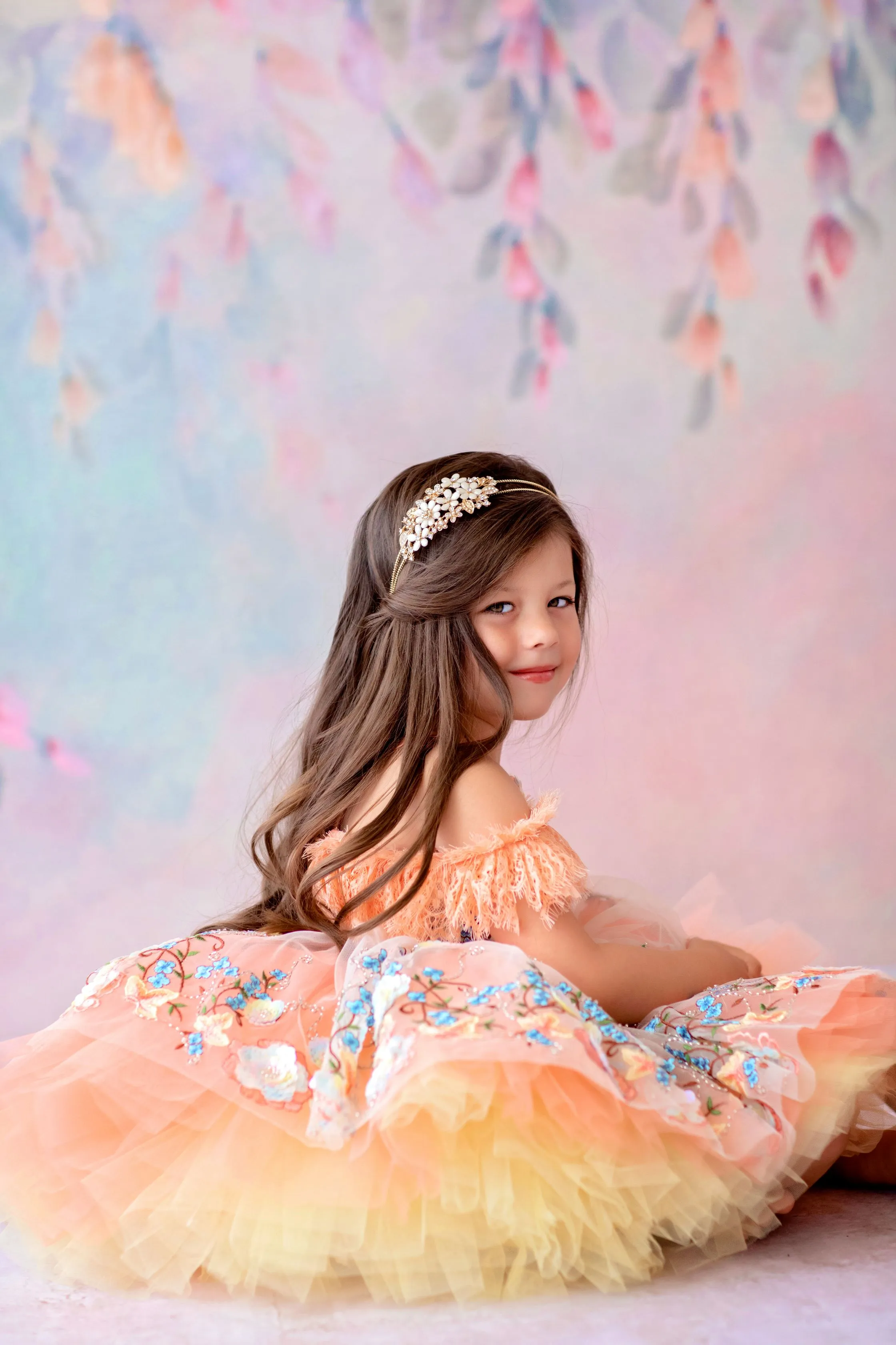 "Peaches" Petal Length Dress ( 3 Year - Petite 4 Year)