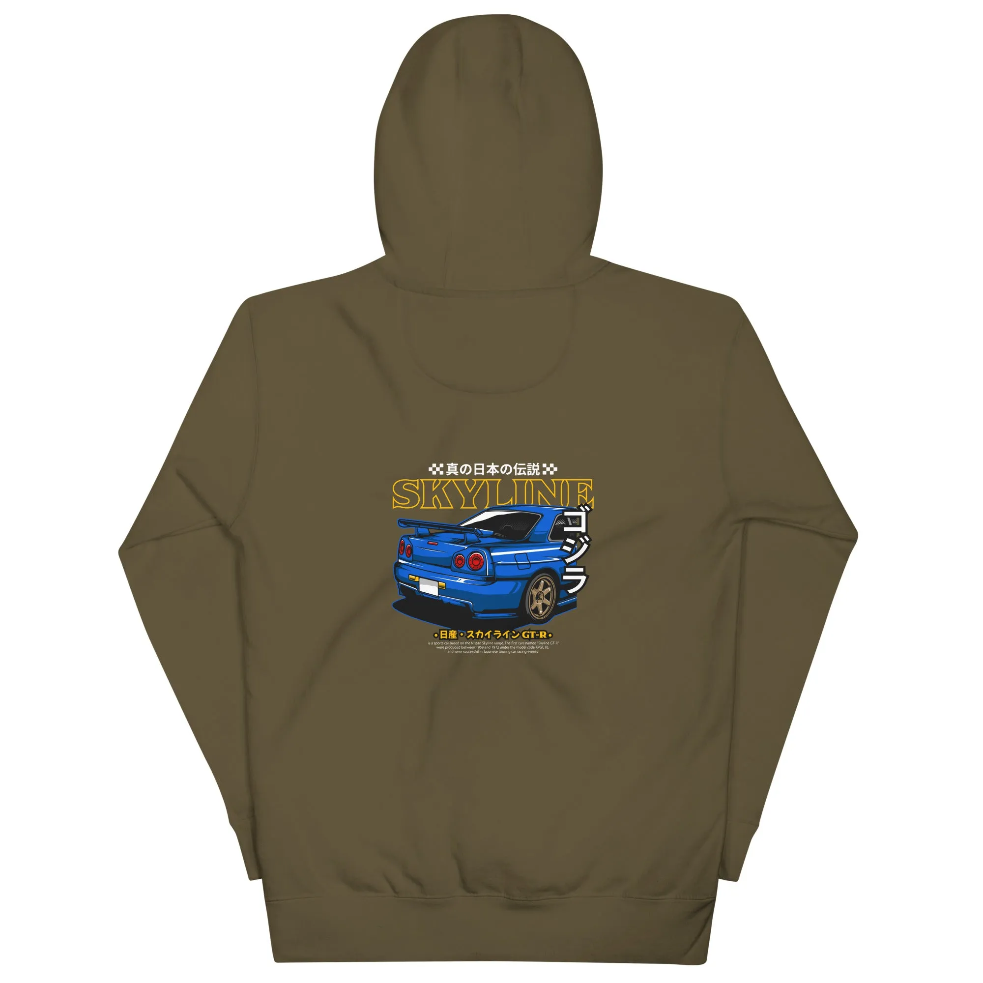 R34 Skyline Artwork Premium Car Culture Hoodie