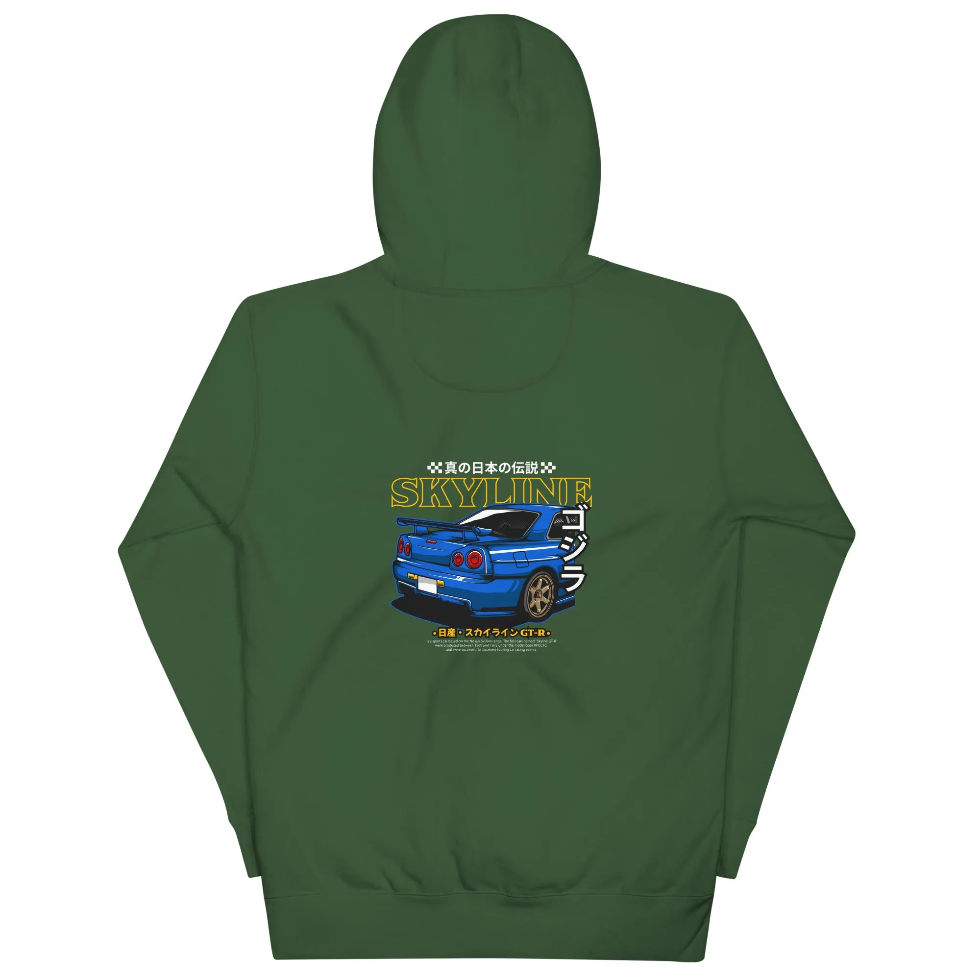 R34 Skyline Artwork Premium Car Culture Hoodie