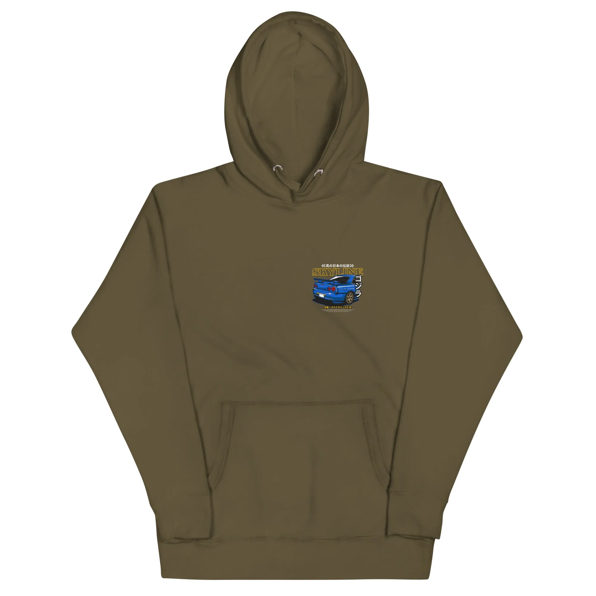 R34 Skyline Artwork Premium Car Culture Hoodie