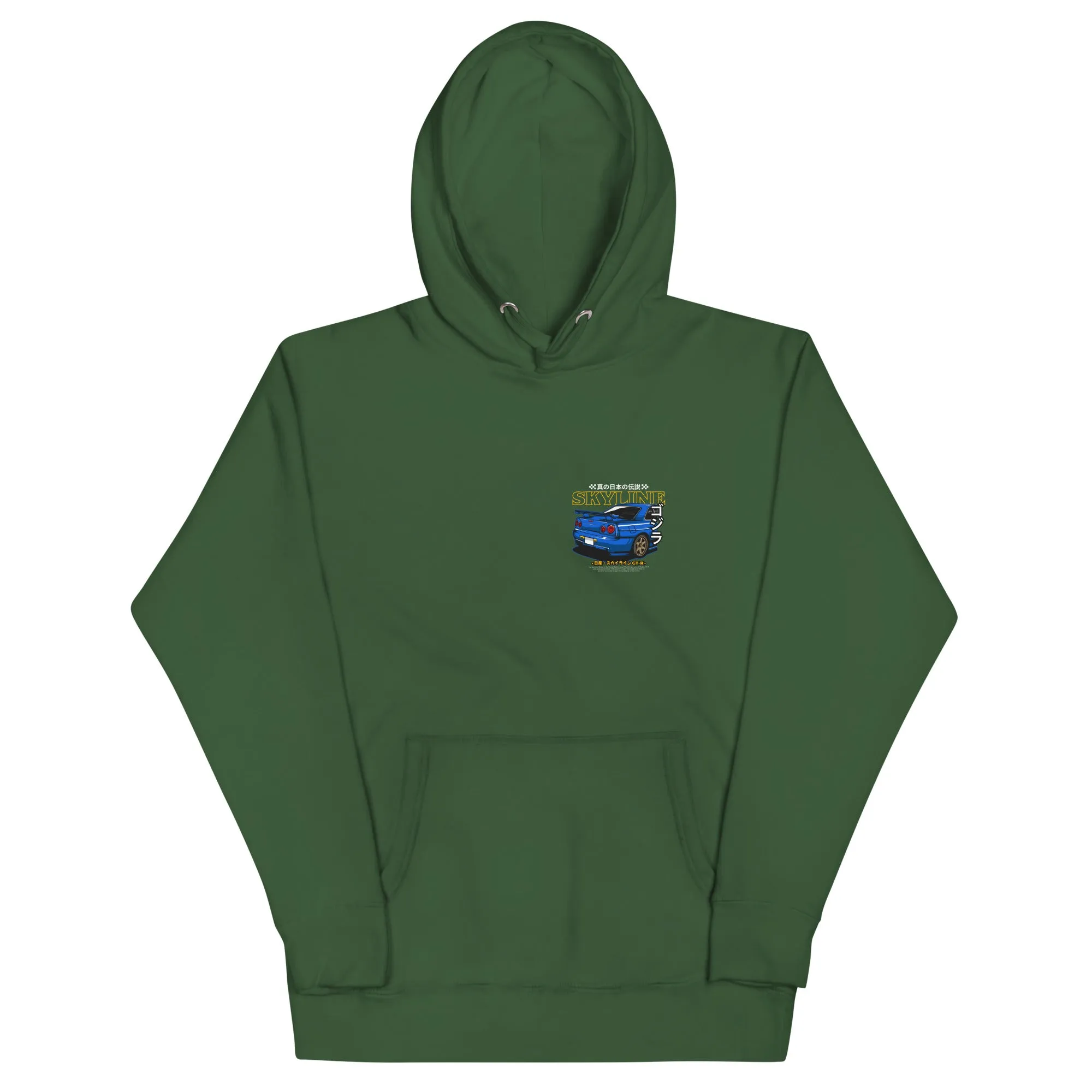 R34 Skyline Artwork Premium Car Culture Hoodie