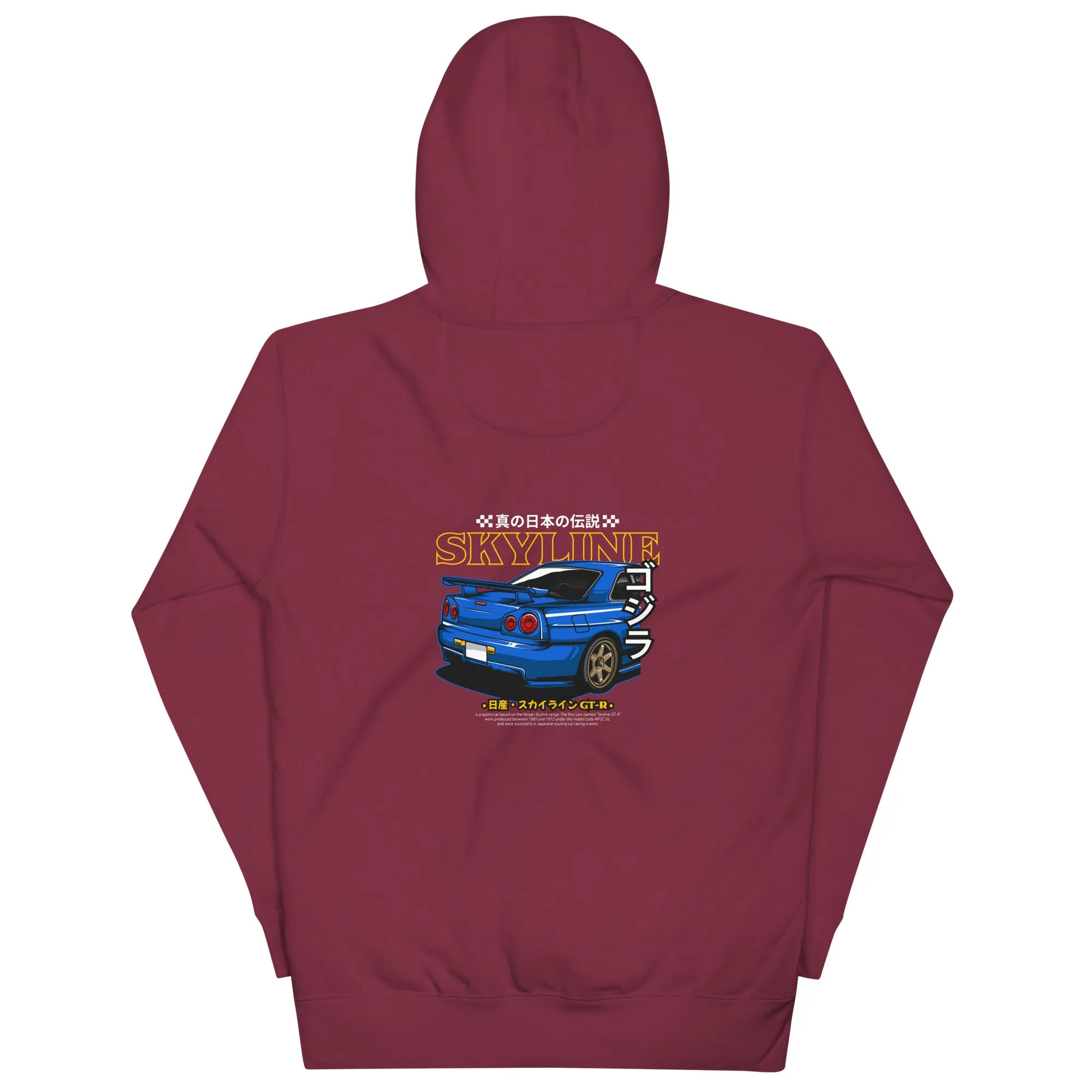 R34 Skyline Artwork Premium Car Culture Hoodie