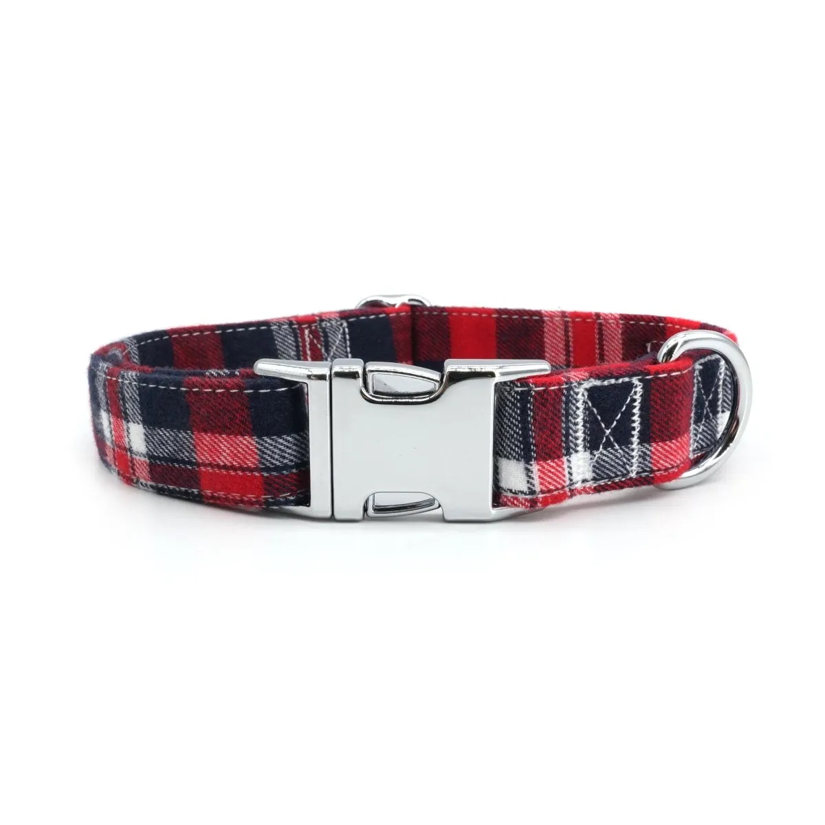 Red Plaid Bowtie Unbreakable Collar™ & Leash Set
