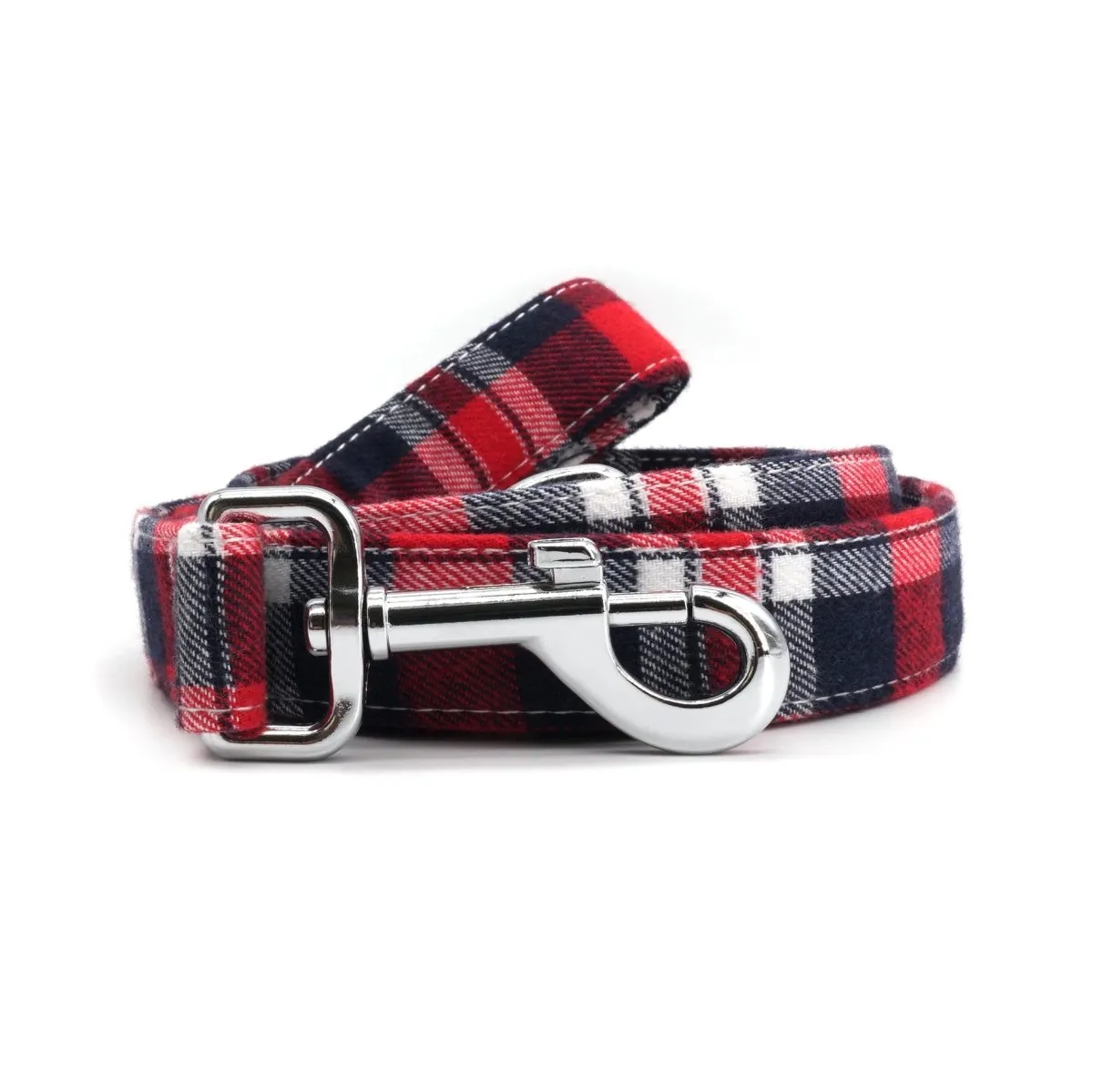 Red Plaid Bowtie Unbreakable Collar™ & Leash Set