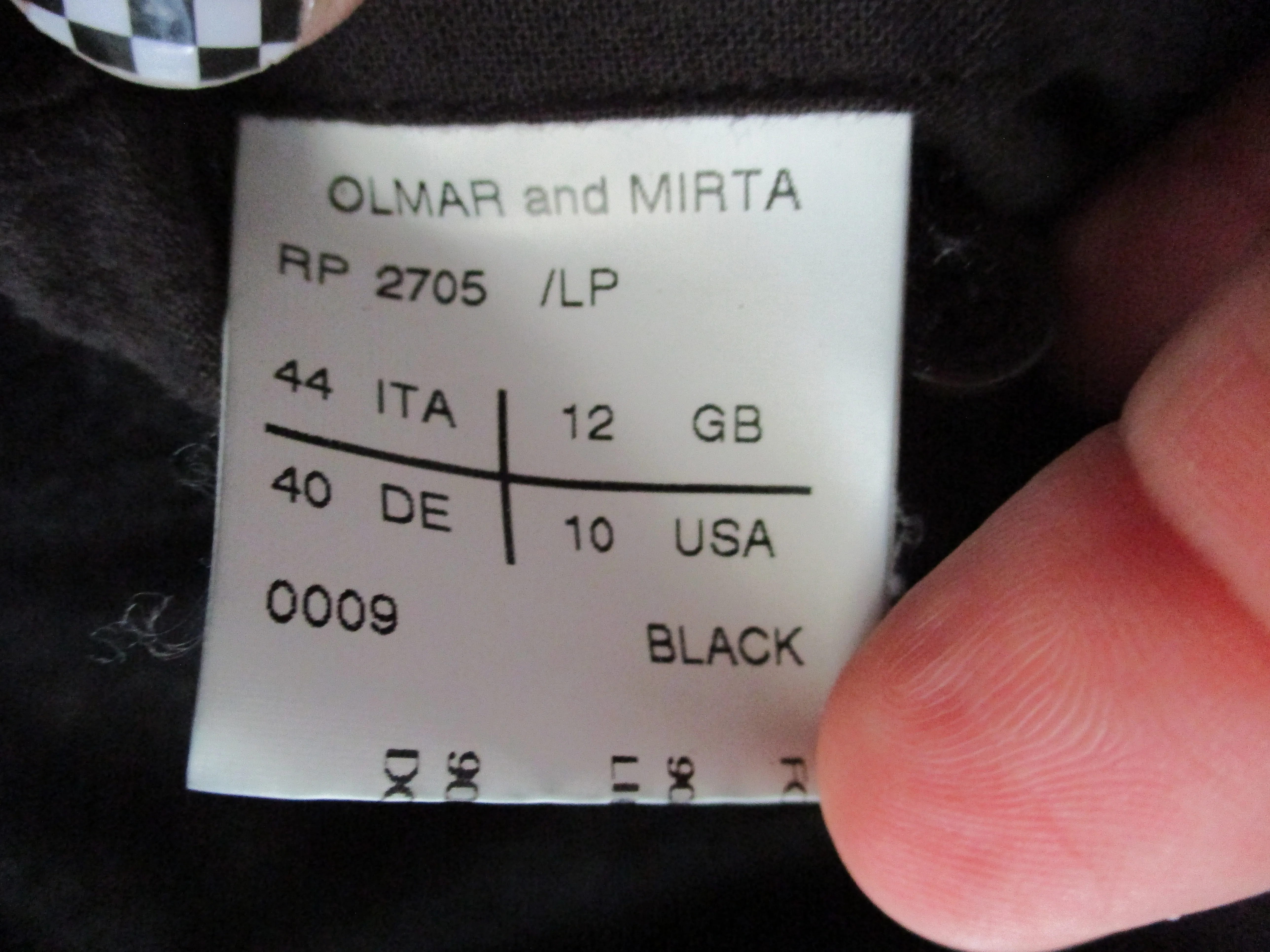 RICK OWENS OLMAR   MIRTA Lamb Leather moto jacket coat Vintage Fabric 10 BLACK