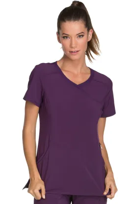 Scrub Top - Cherokee Infinity Women's Mock Wrap Top - Eggplant, 2625A