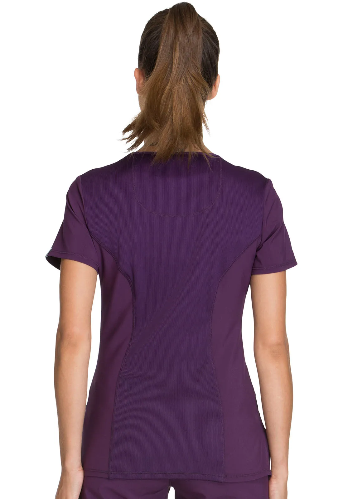 Scrub Top - Cherokee Infinity Women's Mock Wrap Top - Eggplant, 2625A