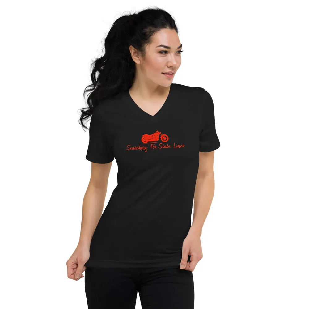 Searching for Statelines Unisex Short Sleeve V-Neck T-Shirt