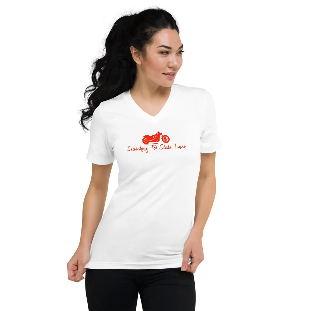 Searching for Statelines Unisex Short Sleeve V-Neck T-Shirt