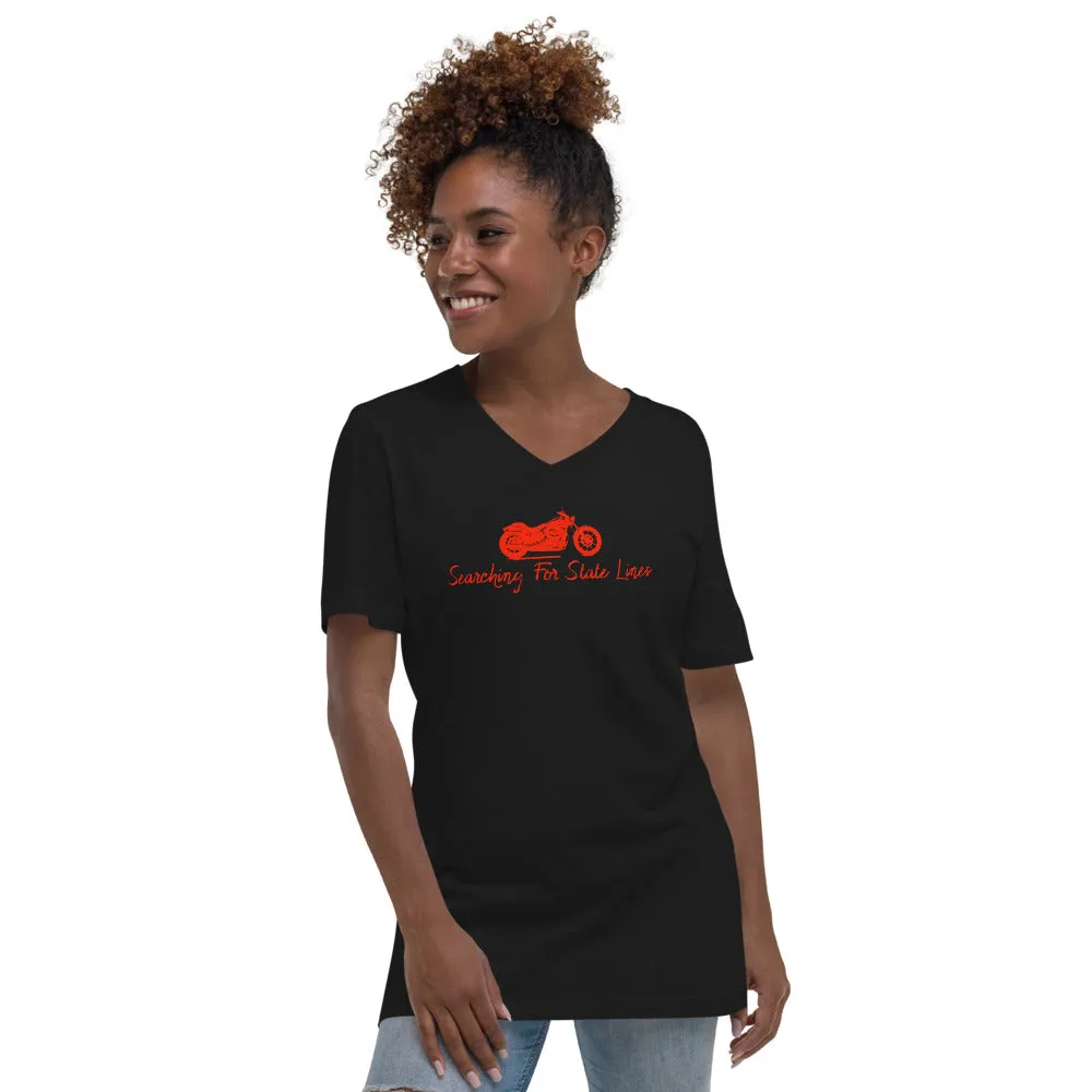 Searching for Statelines Unisex Short Sleeve V-Neck T-Shirt