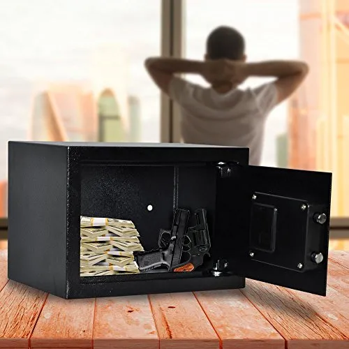 SereneLife Fireproof Lock Box, Fireproof Box, Safe, Safes, Safe Box, Safes And Lock Boxes, Money Box, Fire Proof Safety Boxes for Home, Digital Safe Box, Steel Alloy Drop Safe, Includes Keys (SLSFE14)
