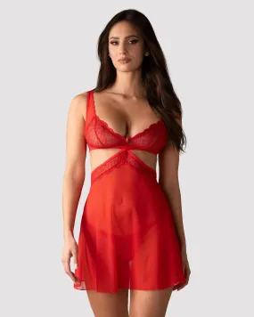 Sheer Lace Babydoll Skirt & String Panty Obsessive Cupide Desir