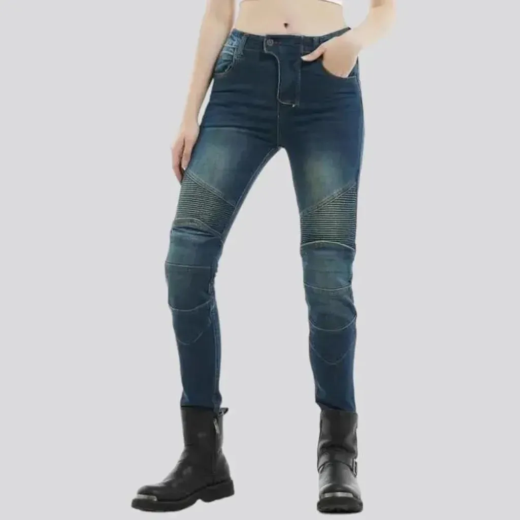 Slim sanded motorcycle jeans