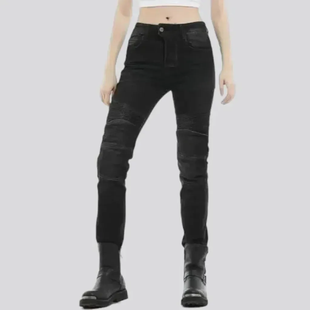 Slim sanded motorcycle jeans