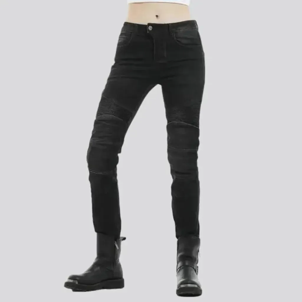 Slim sanded motorcycle jeans