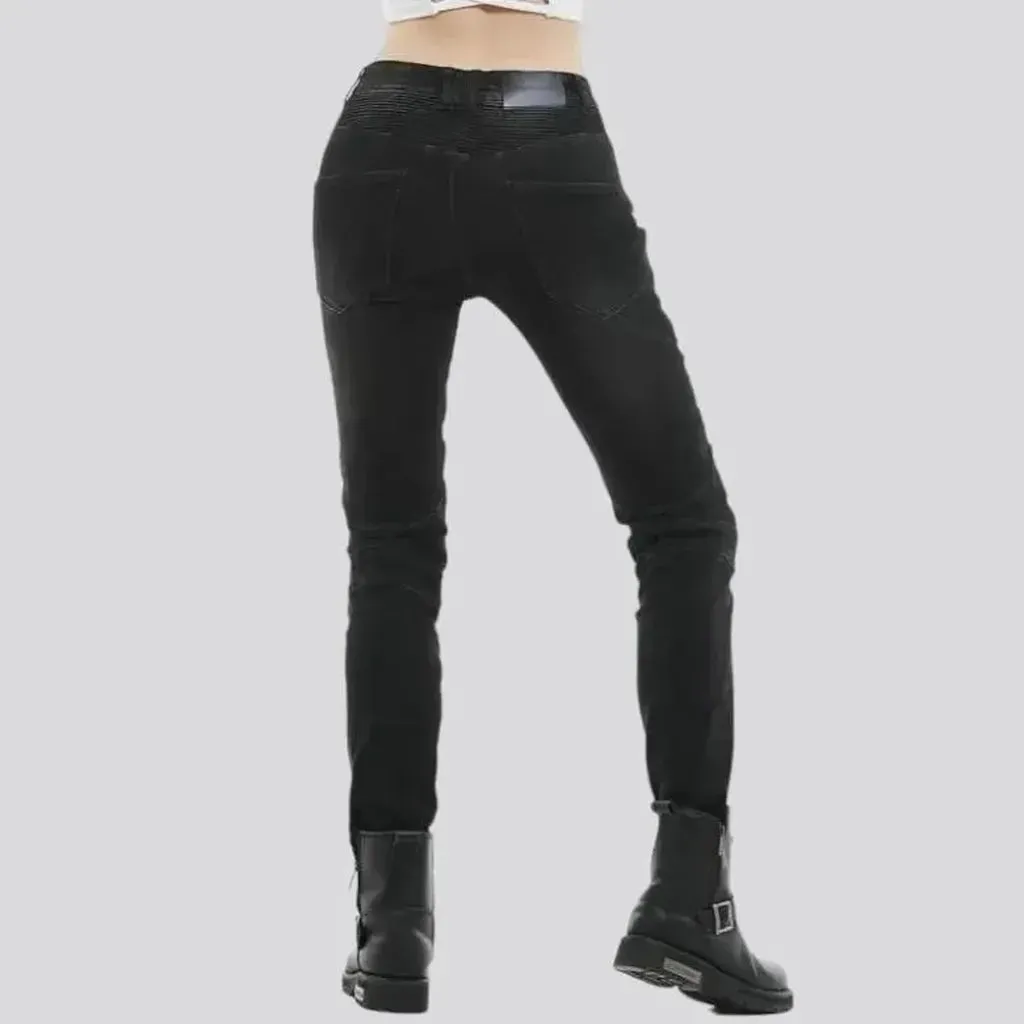 Slim sanded motorcycle jeans