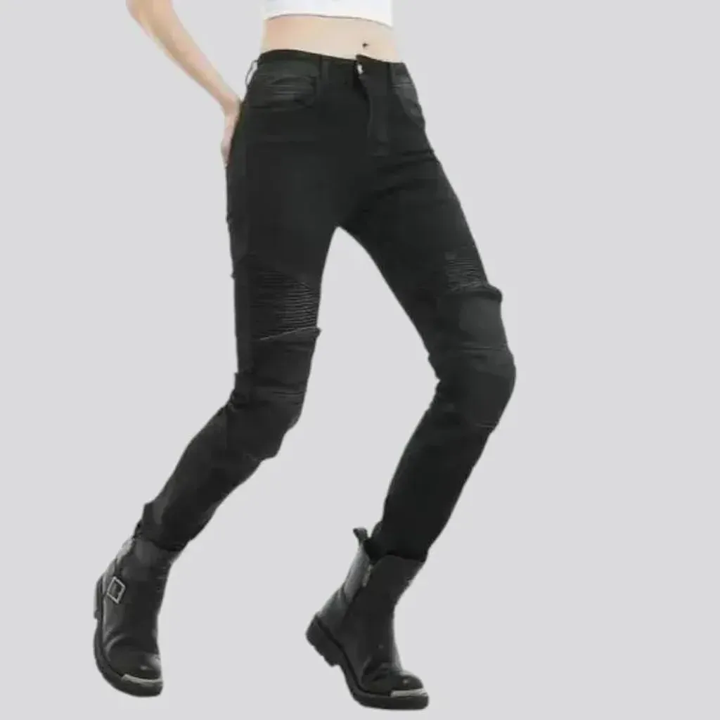 Slim sanded motorcycle jeans