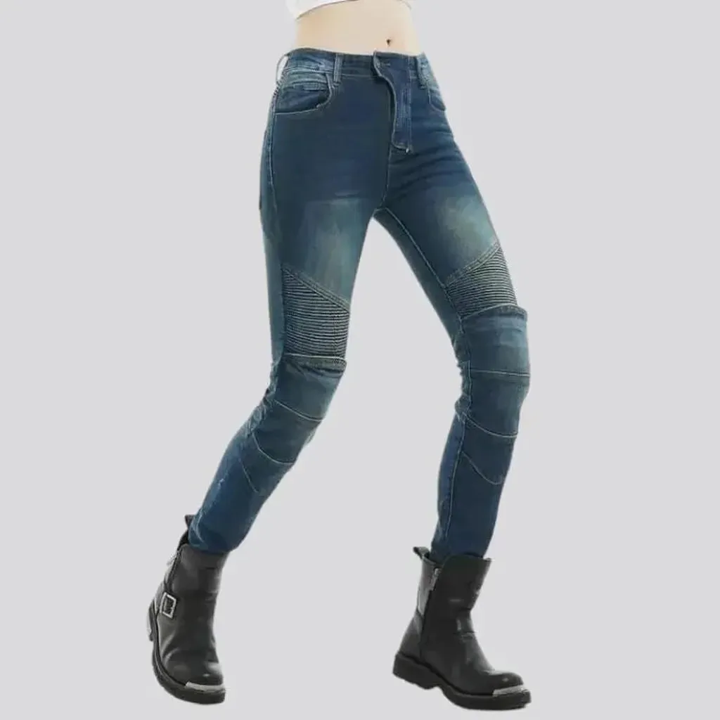 Slim sanded motorcycle jeans