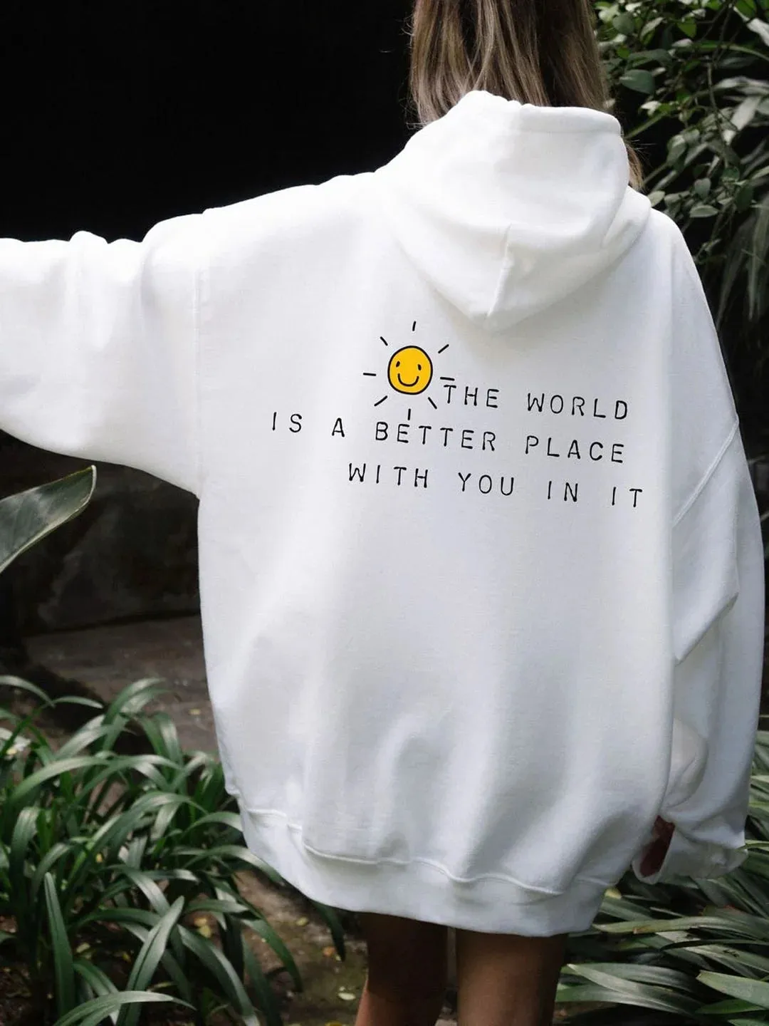 SXV  'THE WORLD IS A BETTER PLACE’ Printed Cool Aesthetic Sweatshirt Hoodie