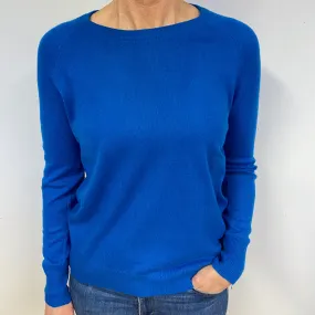 Tanzanite Blue Cashmere Crew Neck Jumper Medium