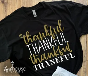 Thankful Thankful Shirt, Cute Fall Thanksgiving Tee, Custom any Color