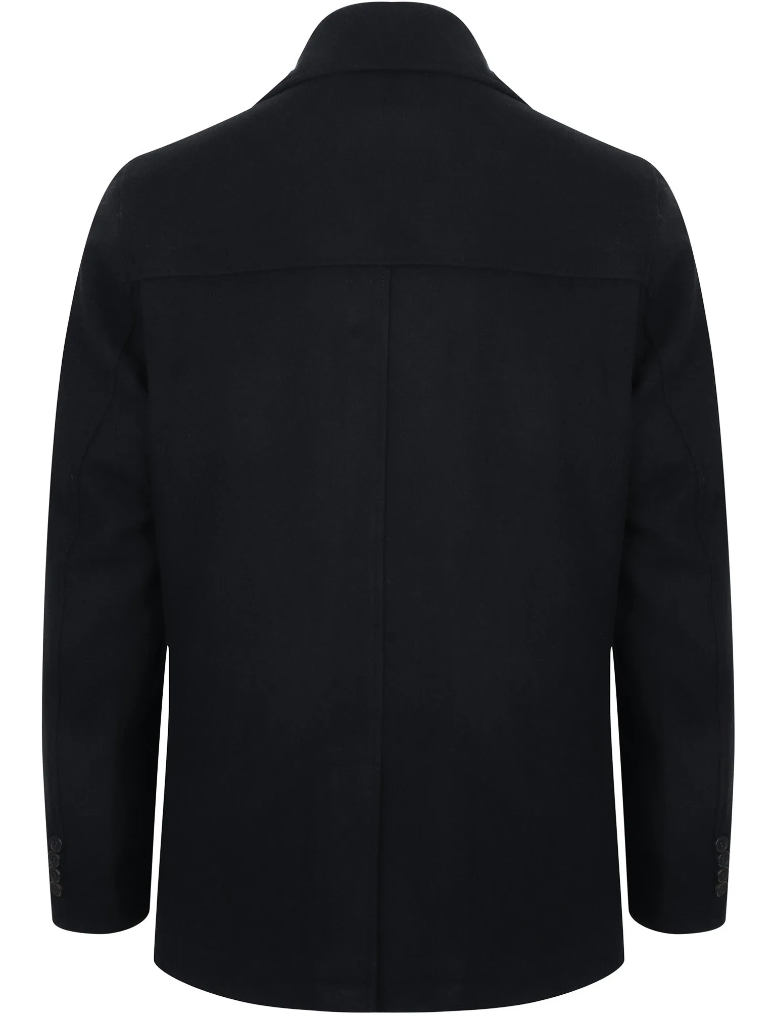 Umberto Wool Rich Double Breasted Pea Coat In Navy - Tokyo Laundry