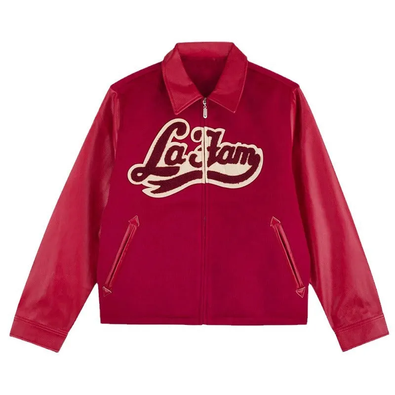 Uniwim 90s streetwear 2024 Spring and Autumn New Retro Lapel Letter Printed Coat Jacket Baseball Uniform Personalized Street