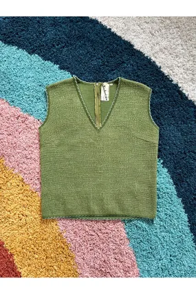 Vintage 60s Scalloped Speckled Knit Vest