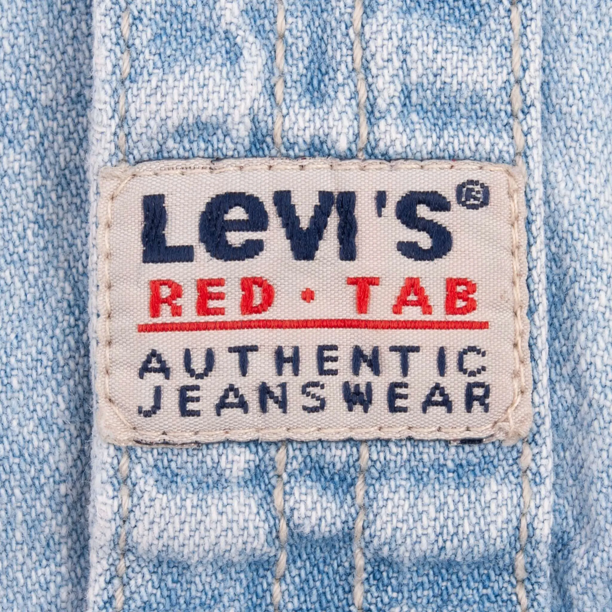 VINTAGE LEVIS RED TAB DENIM BLUE POCKET SHIRT 1990S SIZE XL