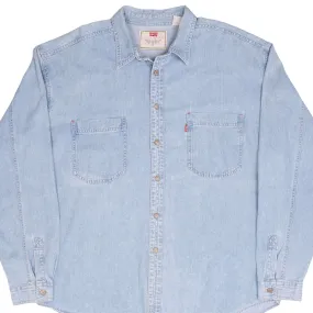 VINTAGE LEVIS RED TAB DENIM BLUE POCKET SHIRT 1990S SIZE XL