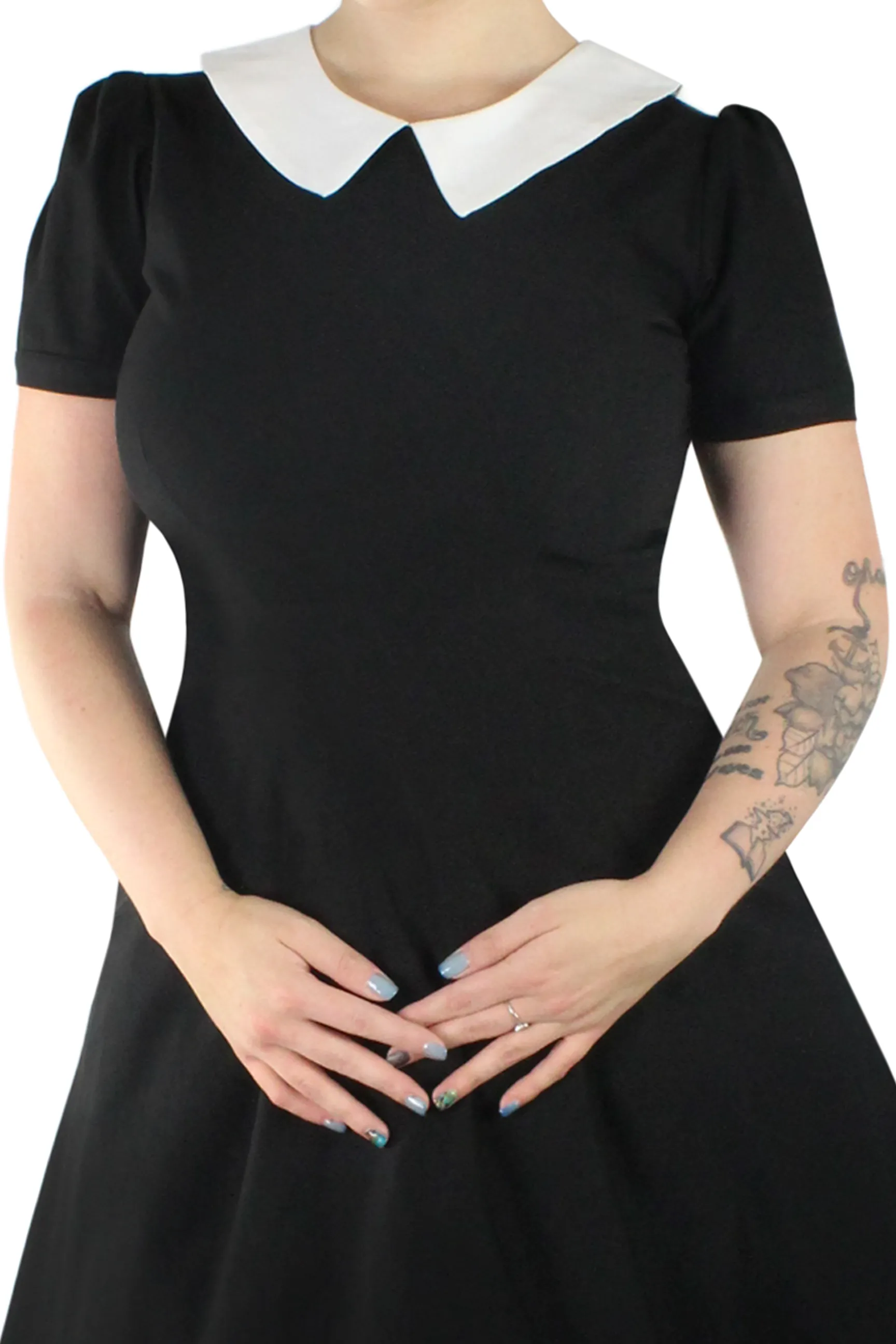 Wednesday Addams Circle Dress/ Pointy Collar