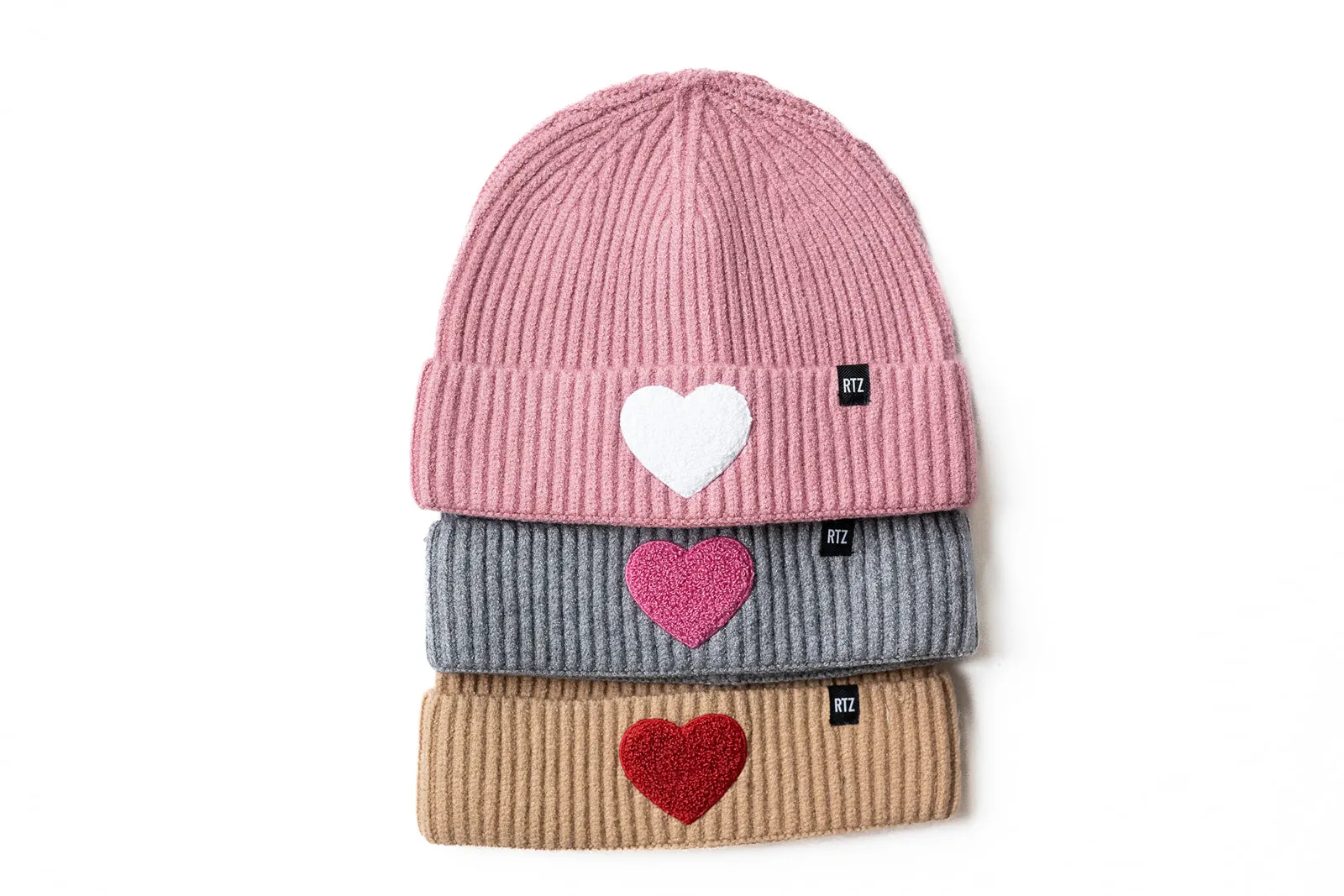 Wheat Terry Heart Beanie