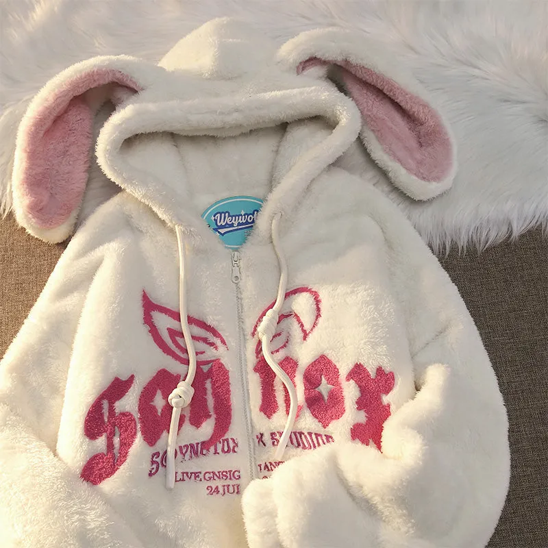 Whiskers and Letters: Bunny-Inspired Streetwear Magic - Wrap Yourself in Playful Elegance! 💌🧥