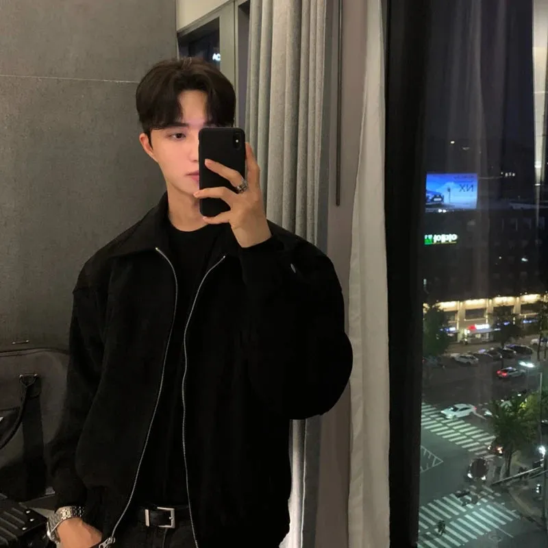 Wiaofellas Winter Jacket Men Warm Fashion Brown Black Thickened Jacket Men Streetwear Korean Loose Short Coat Mens Thick Suede Jackets