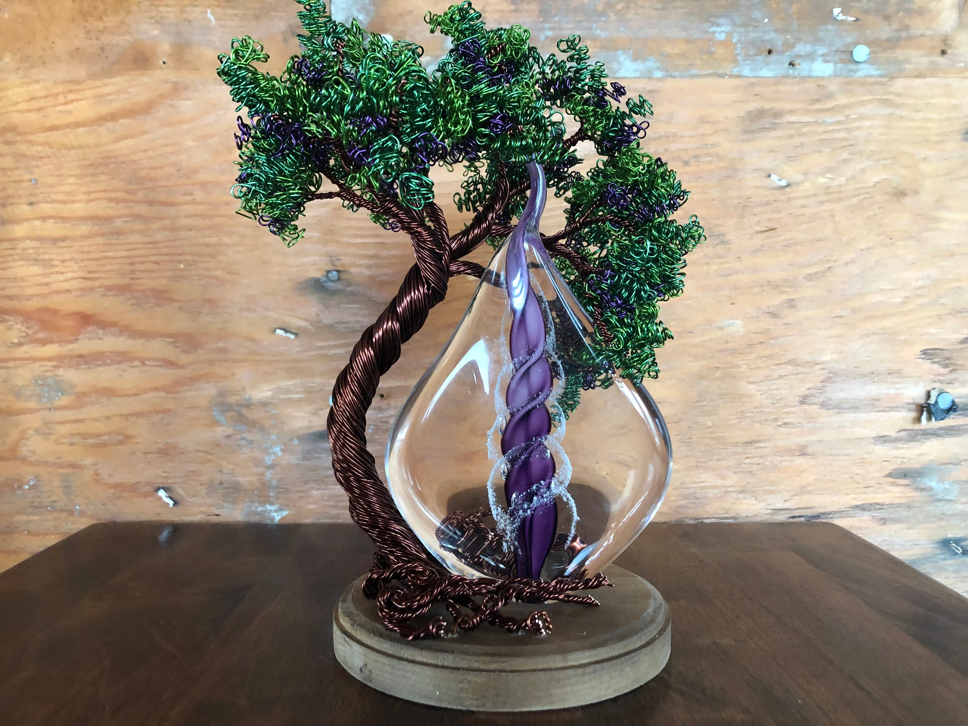 Wire Wrapped Tree of Life with Memorial Flame