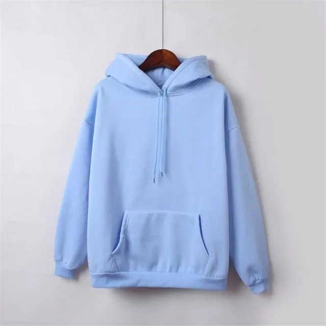 Women's Hoodies 2019 New Social Harajuku Hoodies For Girls Solid Color Hooded Tops Women's Sweatshirt Long-sleeved Winter Velvet Thickening Coat