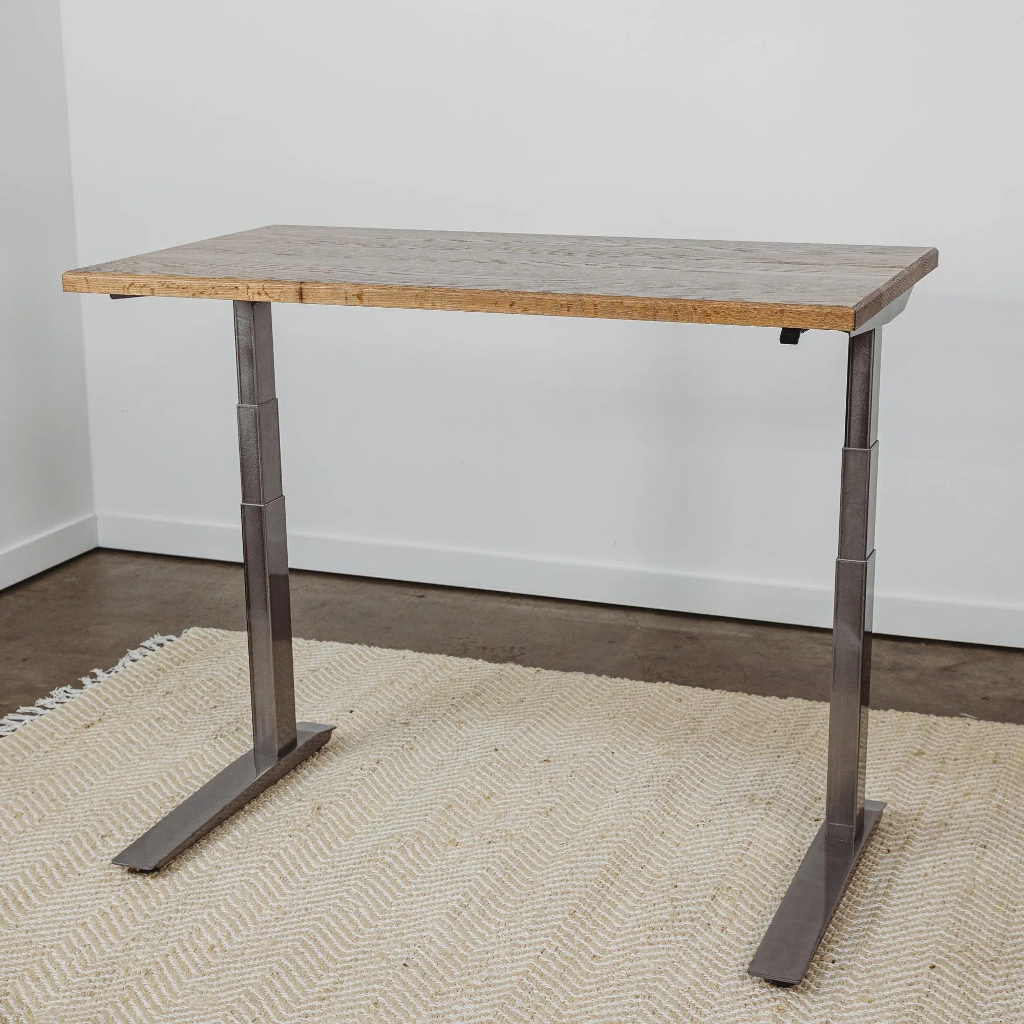 Wood Slab Desk //Solid Wood Home Office Desk with Choice of Adjustable or Fixed Base