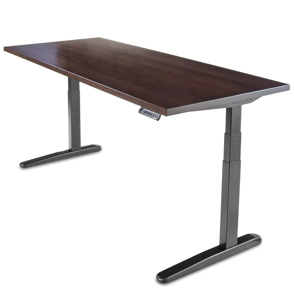 Wood Slab Desk //Solid Wood Home Office Desk with Choice of Adjustable or Fixed Base