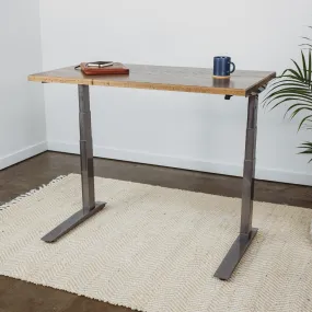 Wood Slab Desk //Solid Wood Home Office Desk with Choice of Adjustable or Fixed Base