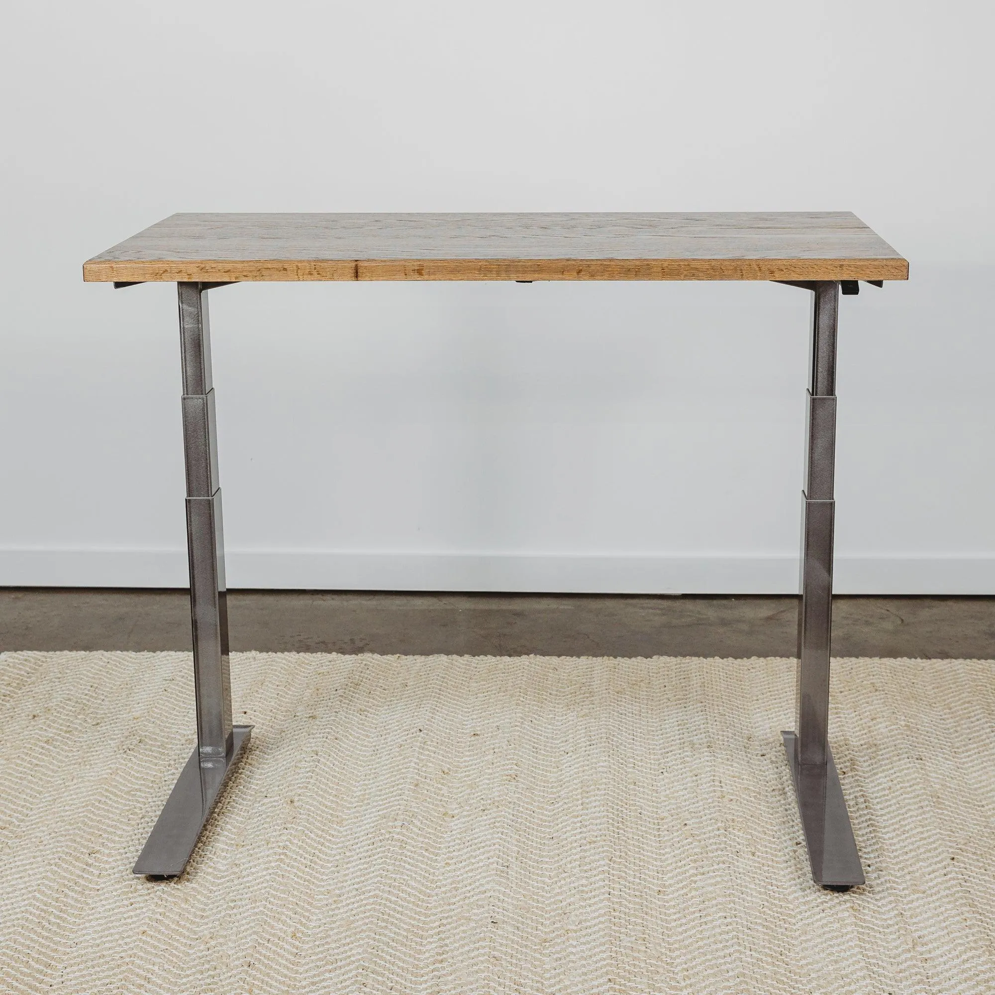 Wood Slab Desk //Solid Wood Home Office Desk with Choice of Adjustable or Fixed Base