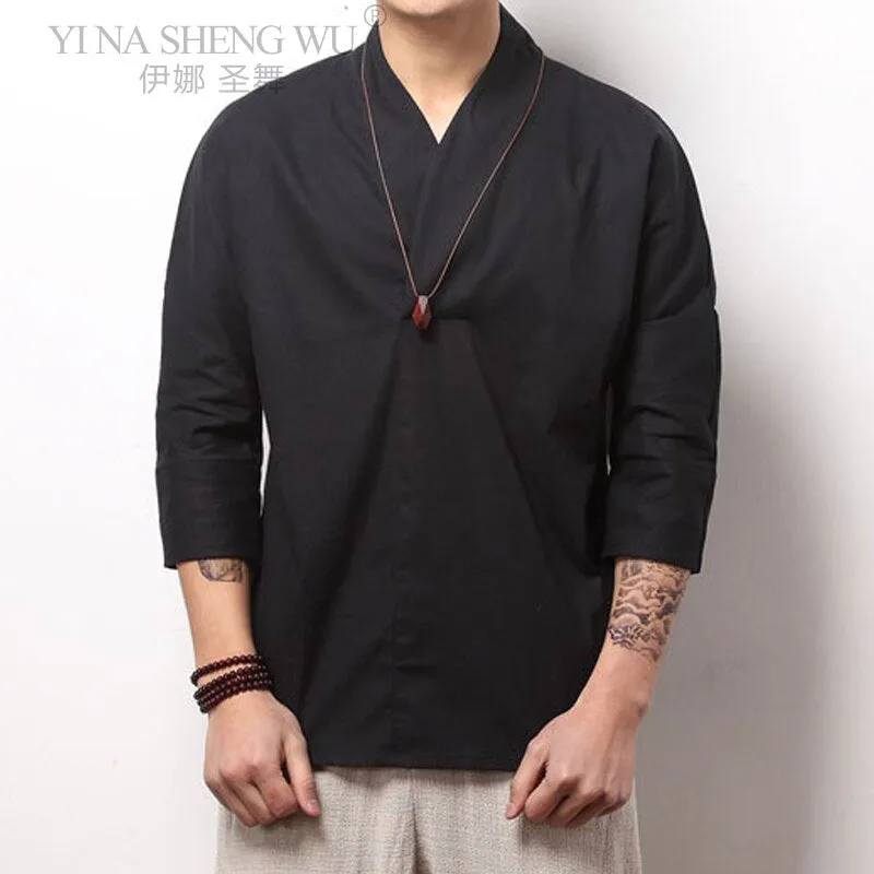 xiangtuibao Japanese Mens Cardigan Kimono Traditional Fashion Japanese Samurai Clothing Streetwear Yukata Male Shirt Haori Mens Kimono Coat